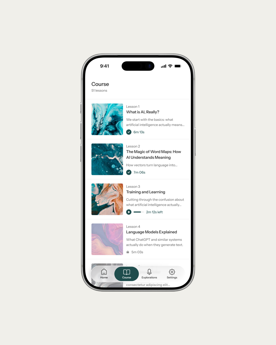 The Framework app course screen