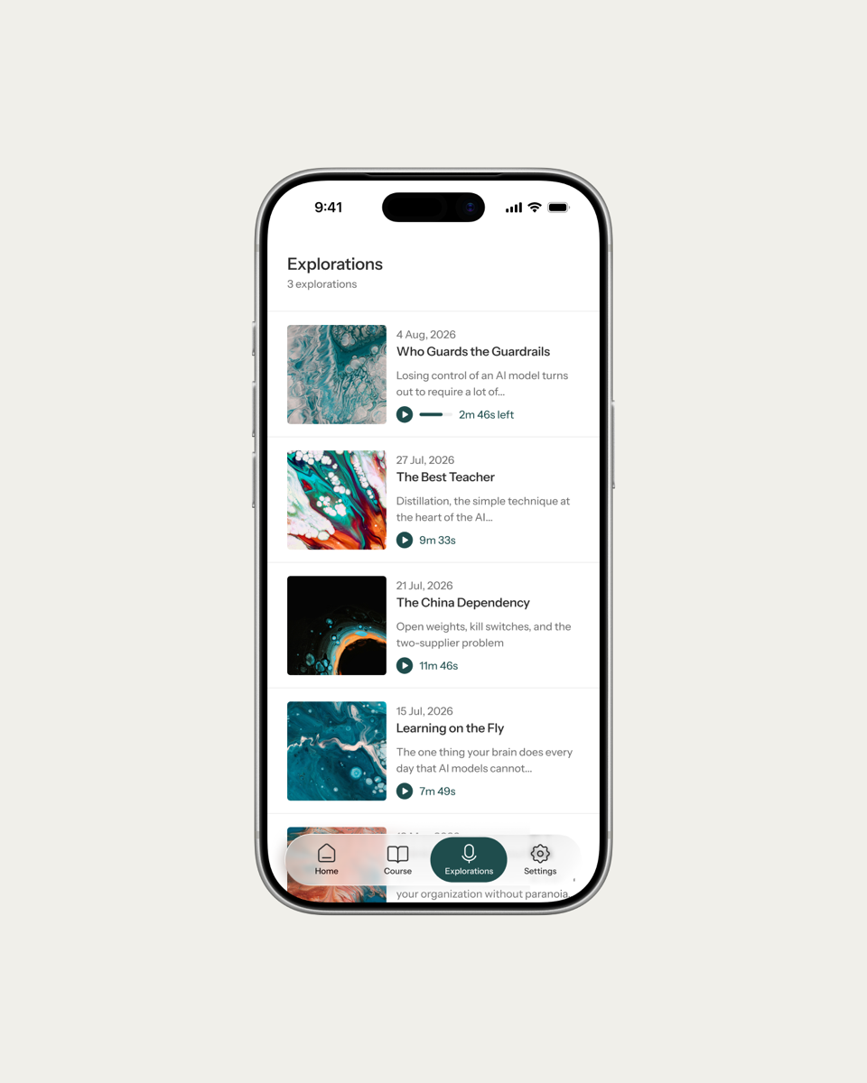The Framework app explorations screen