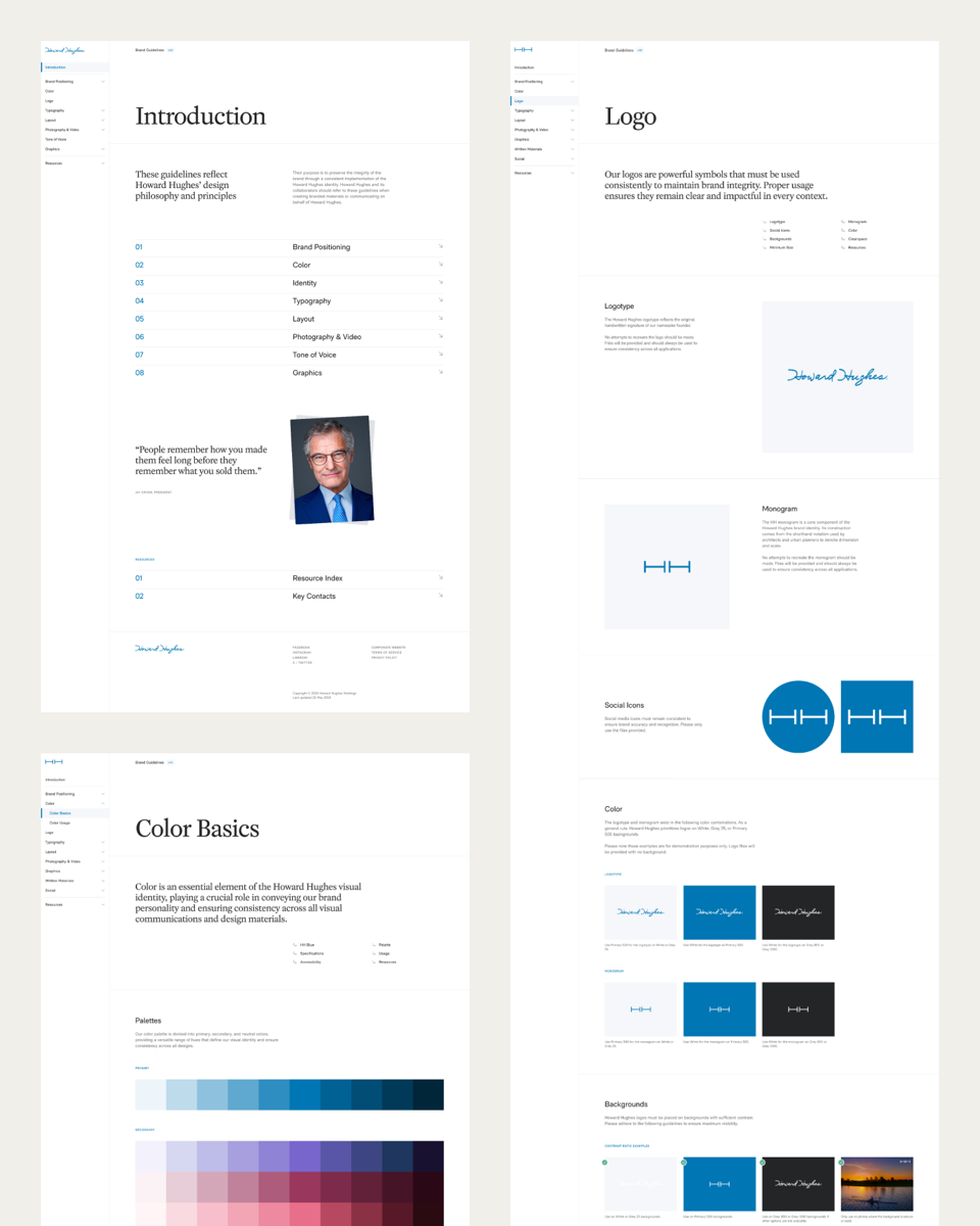 Howard Hughes online brand guidelines