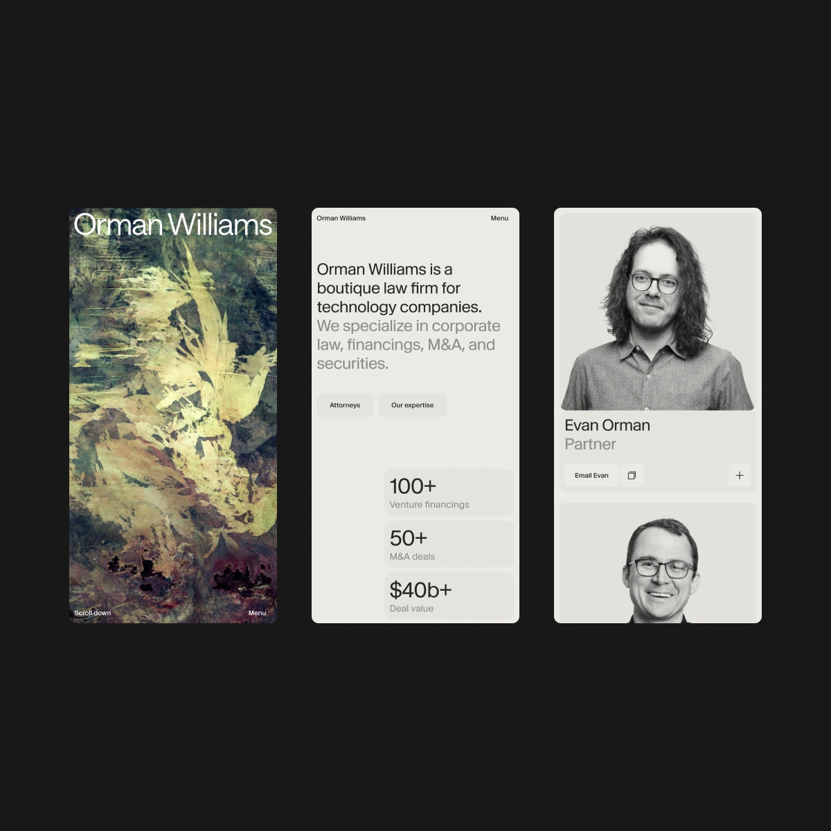 Digital direction and design for Orman Williams