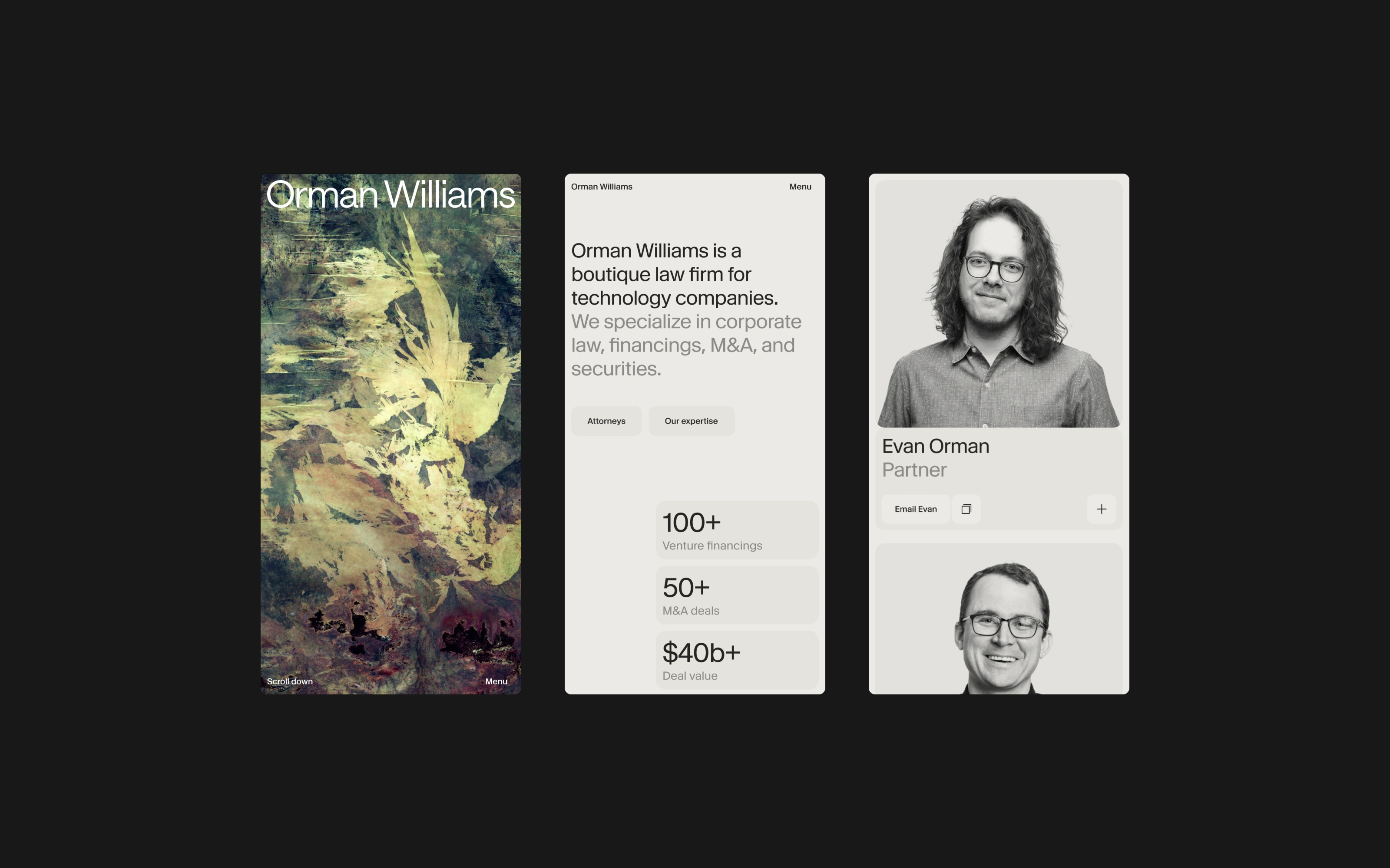 Digital direction and design for Orman Williams